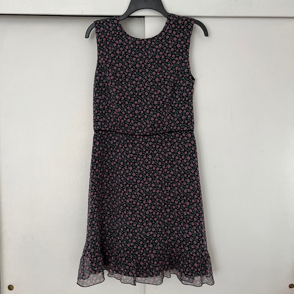 Anna Sui Sleeveless Open-Back Floral Dress